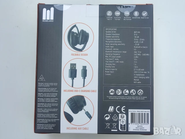 Нови безжични слушалки с активно шумоподтискане 18h слушане с едно зареждане! Bluetooth headphones, снимка 5 - Слушалки и портативни колонки - 50953455