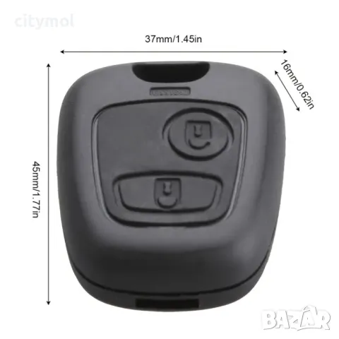 Кутийка за автомобилен ключ, за Citroen C1, C2, C3 и Peugeot 106 107 206 207 307 406 407, 2 бутона, снимка 2 - Аксесоари и консумативи - 48293381