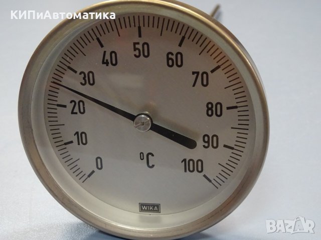 биметален термометър Wika thermometer ф100mm, 0/+100°C, L-400mm, снимка 2 - Резервни части за машини - 37104283