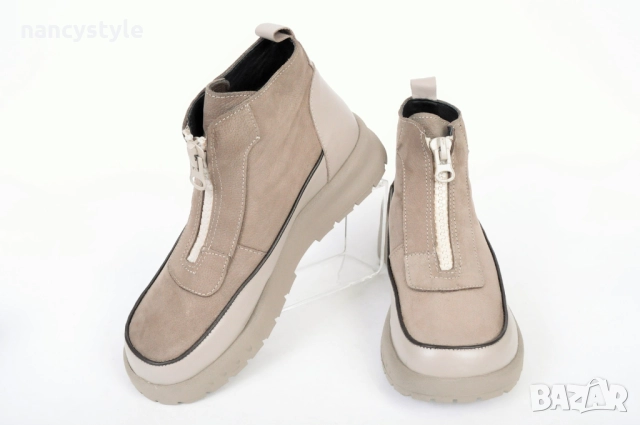 НОВО! Дамски спортни боти с цип - Два цвята, снимка 4 - Дамски боти - 52290405