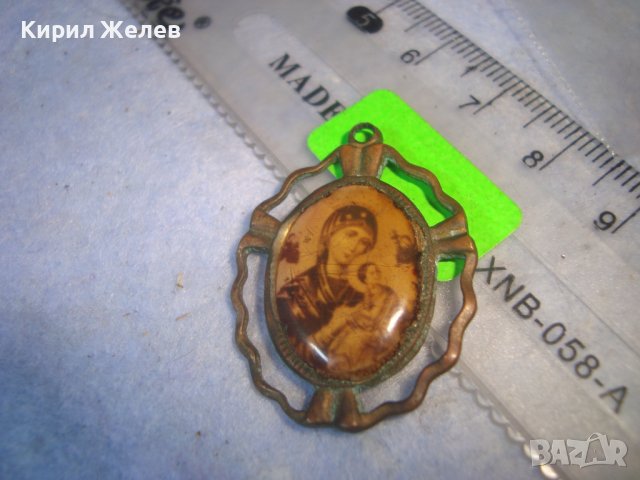 СТАРА ПРАВОСЛАВНА МЕДНА РЯДКА НАГРЪДНА ИКОНКА 12422, снимка 8 - Антикварни и старинни предмети - 37753577