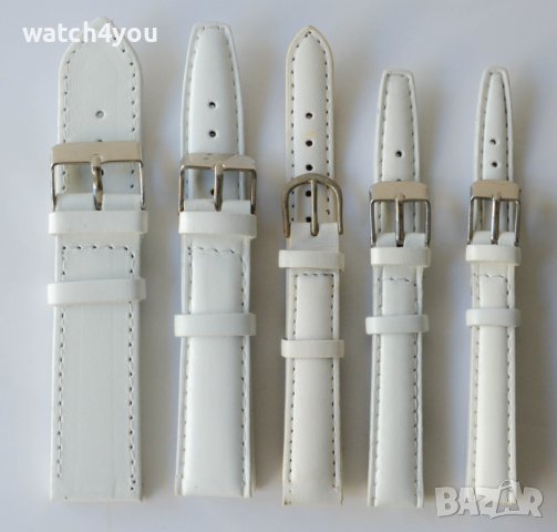 НОВА БЯЛА КАИШКА ОТ ЕСТЕСТВЕНА КОЖА.БЕЛИ КАИШКИ ЗА ЧАСОВНИЦИ.BIALA KAISHKA BQLA KAI{KA WHITE STRAP, снимка 6 - Каишки за часовници - 37700150