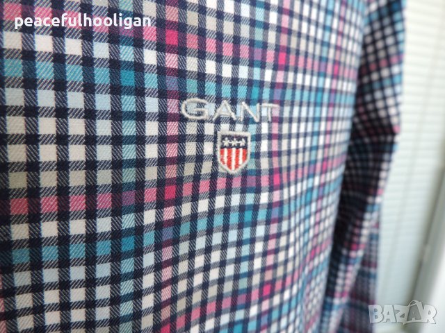 Gant Men`s Tech Prep Twill Multucoloured Long Sleeve Casual Check Shirt Size XL, снимка 15 - Ризи - 43252867