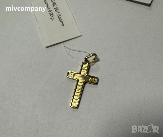 Златна Висулка "Кръст" 0.96гр , снимка 3 - Колиета, медальони, синджири - 52454747