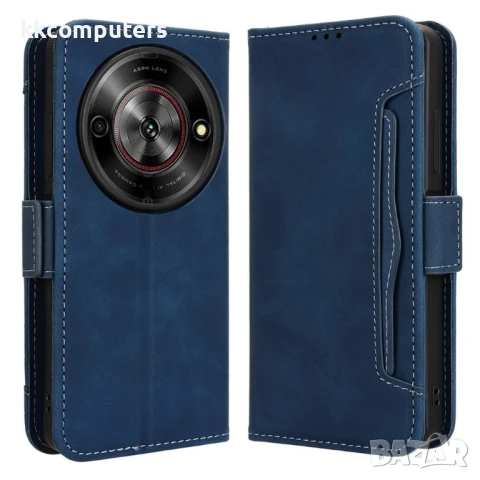 ZTE Blade A75 5G nubia Focus Leather Magnetic Wallet Кожен Калъф и Протектор
