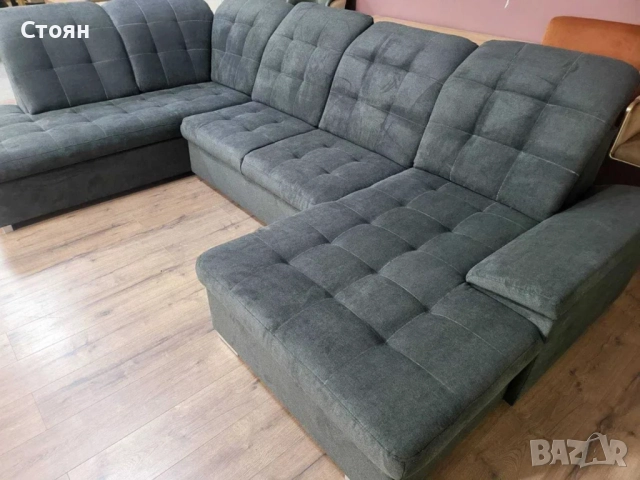 ПРОМОЦИЯ!!!Тъмно сив П - образен ъглов диван Nixon с функция сън, снимка 3 - Дивани и мека мебел - 52829930