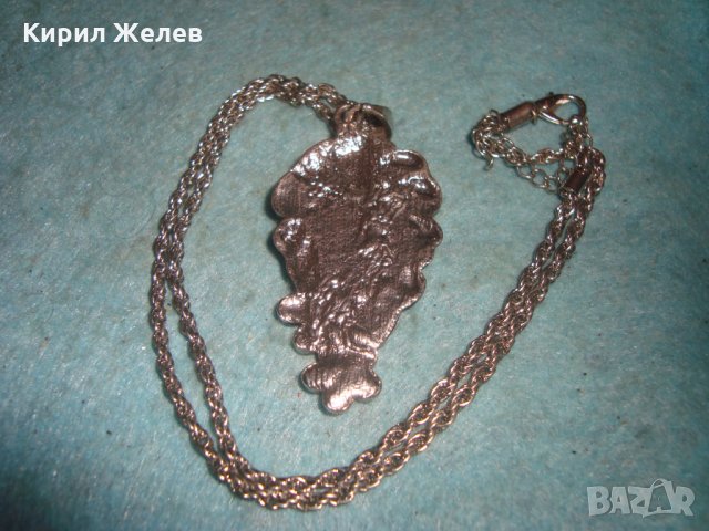 ВИНТИДЖ ФЛОРАЛЕН АРТ МЕДАЛЬОН с КРИСТАЛИ и СРЕБРИСТА ВЕРИЖКА 6221, снимка 3 - Колиета, медальони, синджири - 35322956