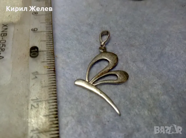 НЕЖЕН ФИГУРАЛЕН СРЕБЪРЕН МЕДАЛЬОН ПЕПЕРУДА АРТ ПЕНДАНТ СРЕБРО 925 ПРОБА 43075, снимка 8 - Колиета, медальони, синджири - 49705055