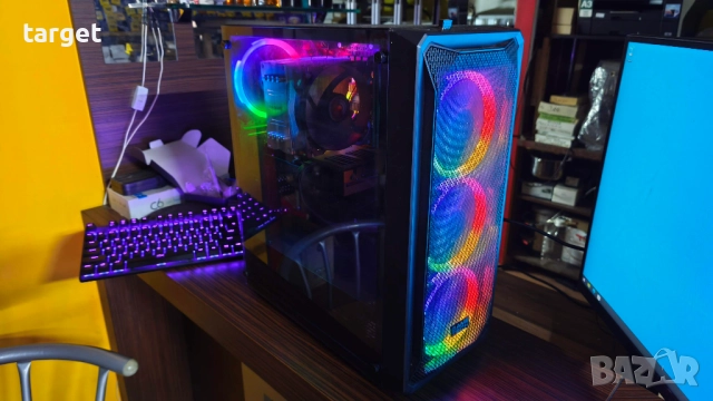 Геймърски компютър i5-12400F / RTX 3060Ti / 32GB RAM + Монитор ASUS 27" 144Hz TUF GAMING