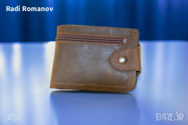 Ръчно изработен мъжки кожен портфейл , снимка 2 - Портфейли, портмонета - 51926058
