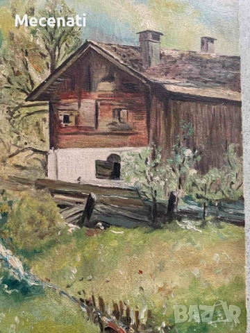 ВЛАДИМИР ДAМЯНОВ - масло, пейзаж 1918 г., снимка 4 - Картини - 53112498