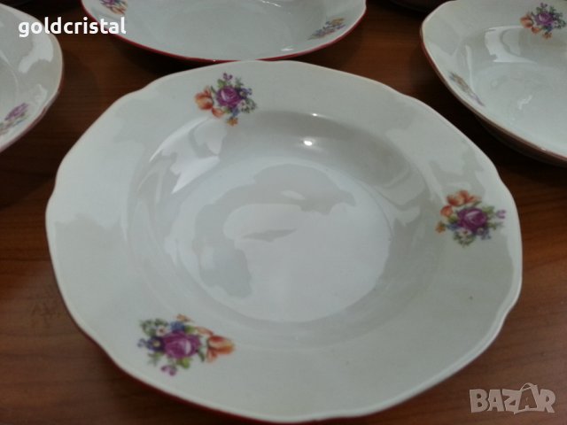 Стар български порцелан чинии дълбоки , снимка 5 - Антикварни и старинни предмети - 37552150