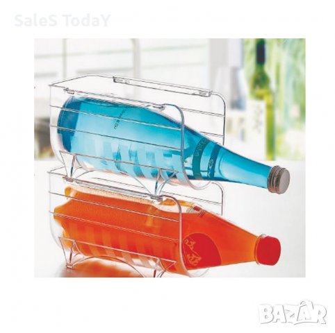 Поставка за шише за хладилник, пластмасова, прозрачна, 20x10.5x11 см, снимка 3 - Органайзери - 38038704
