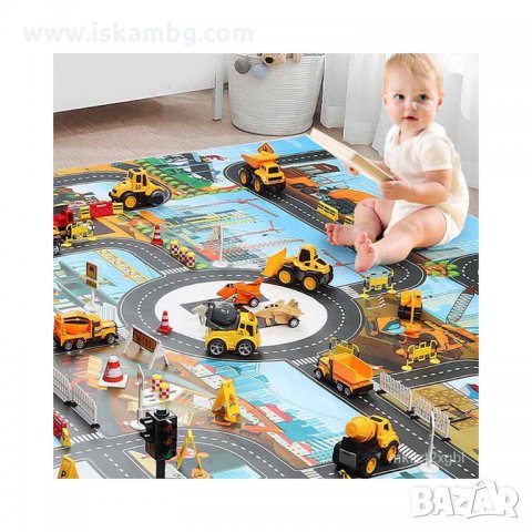 Детска постелка за игра-килим с писта-размери 130х100см - 7 модела - код 3318, снимка 7 - Други - 35411273
