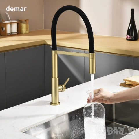 Смесител за кухненска мивка с един лост и издърпващ се разпръсквач, снимка 3 - Абсорбатори - 52722525