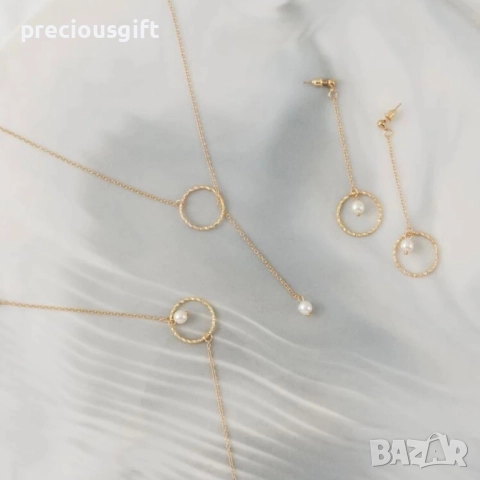 Комплект колие, гривна и обеци, снимка 2 - Бижутерийни комплекти - 51462265