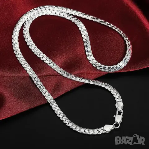 Сребърен синджир, снимка 3 - Колиета, медальони, синджири - 48483104