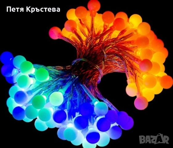 Соларно коледно LED осветление, 60 броя, 6 метра, снимка 11 - Лед осветление - 52353781