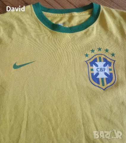 Оригинална памучна фланелка на Бразилия 14/15 Nike Core Ringer Tee, снимка 3 - Футбол - 49619313