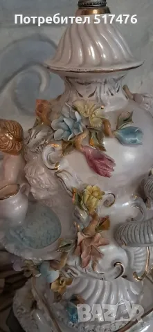 Порцеланова настолна лампа Capodimonte , снимка 7 - Антикварни и старинни предмети - 48945377
