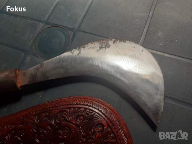 Уникален нож косер кинжал кания дърворезба абанос, снимка 2 - Антикварни и старинни предмети - 53323606