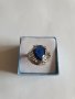 Пръстен от медицинска стомана с голям сапфир, снимка 2