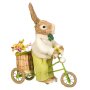 Великденска декоративна зелена фигура Заек с велосипед 42 см, снимка 1 - Декорация за дома - 44078016