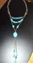 Ново колие-тюркоаз-ръчна изработка+брошка и обеци, снимка 4
