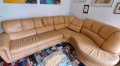 Ъглов диван естествена кожа, снимка 1 - Дивани и мека мебел - 37912474