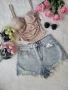 Дамски Къси Дънкови Панталонки С Прозрачни Камъчета🔝Дамски Къси Дънки Код BS-38, снимка 2