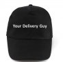 Шапка за доставчици ISA, с текст Your Delivery Guy, Черна, Регулируем размер, снимка 1