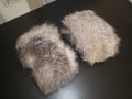 Нови луксозни кожени маншети / гети, естествена кожа с косъм от сребърна лисица, пух, лисича, лисици, снимка 6