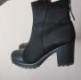 Дамски черни боти кожа и велур , снимка 2