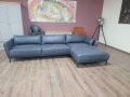 Тъмно сив ъглов кожен диван "Odelle", снимка 11