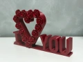 Декорация - Обичам те Сърце от рози 3Д ПРИНТ, снимка 3