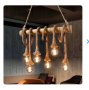Бамбукова електрическа висяща лампа, креативна декорация, снимка 1 - Декорация за дома - 43380937