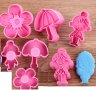Момиче чадър цвете 3 пластмасови релефни резци за сладки бисквитки фондан украса