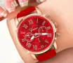 Уникален дамски комплект часовник с гривна в стилно червено и изящно бижу, снимка 1