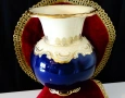 Порцеланова ваза,баварски порцелан Schumann,злато,кобалт.  , снимка 5