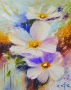 "Абстрактни цветя" Картина 50х40 см, Маслена живопис с шпакла, снимка 1