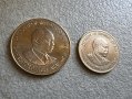 Монети. Африка. Кения. 5 и 10 шилинга. 1989, 1990 година., снимка 3