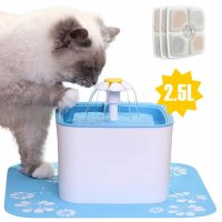 Автоматичен воден фонтан поилка за котки и кучета с филтър