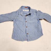 Бебешки к-т за момче 3/6месеца Zara, риза, къси панталонки, блуза , снимка 3 - Комплекти за бебе - 38186202