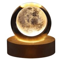 LED Светеща кристална топка/лампа,3D сензорна-Луна, снимка 1 - Настолни лампи - 43676398