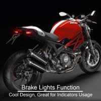 Kinstecks 4 бр. бягащи LED Y мигачи за мотоциклети Индикатори за завиване,Дневни/Стоп светлини/12V, снимка 3 - Аксесоари и консумативи - 43096551