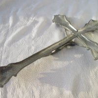 32 см голям кръст разпятие Исус орнаменти метал икона религия пано , снимка 5 - Антикварни и старинни предмети - 28872644