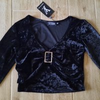 Къса блуза Ivy boutique- Velvet luxe, снимка 2 - Блузи с дълъг ръкав и пуловери - 43651908