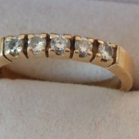 Дамски златен пръстен с пет брилянта/диамат,брилянт/, снимка 6 - Пръстени - 35500293