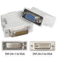 НОВИ! Преходник Адаптер DVI (24 + 5) - VGA DVI to VGA, снимка 1 - Други - 35675123