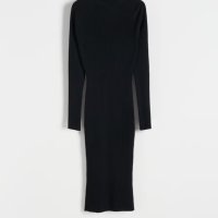 Черна класическа нова елегантна ежедневна еластична рокля рипс рипсена, снимка 12 - Рокли - 43379453
